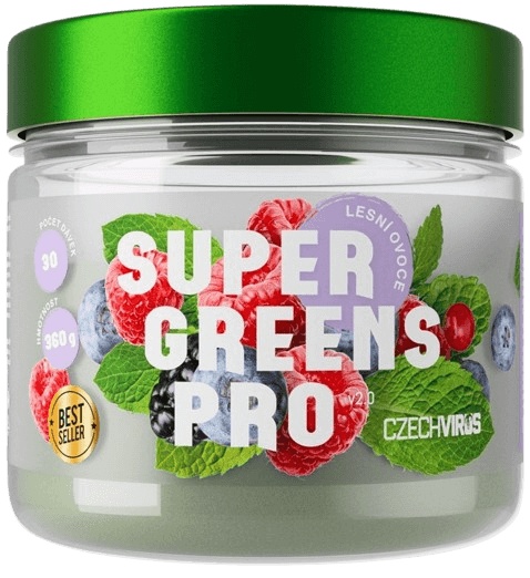 Czech Virus Super Greens PRO 360 g Příchuť: Lesní ovoce