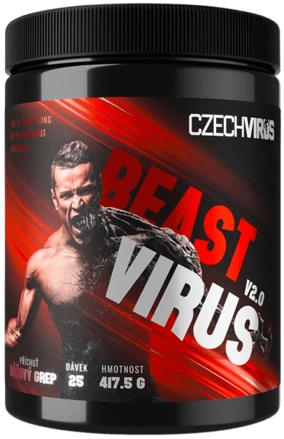 Czech Virus Beast Virus V2.0, 417,5 g Příchuť: Růžový grep