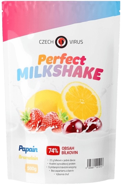 Czech Virus Perfect Milkshake 500 g - Jahodový milkshake