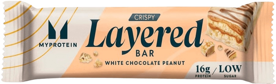 MyProtein Crispy Layered Bar, 58 g Příchuť: Bílá čokoláda/Arašídy