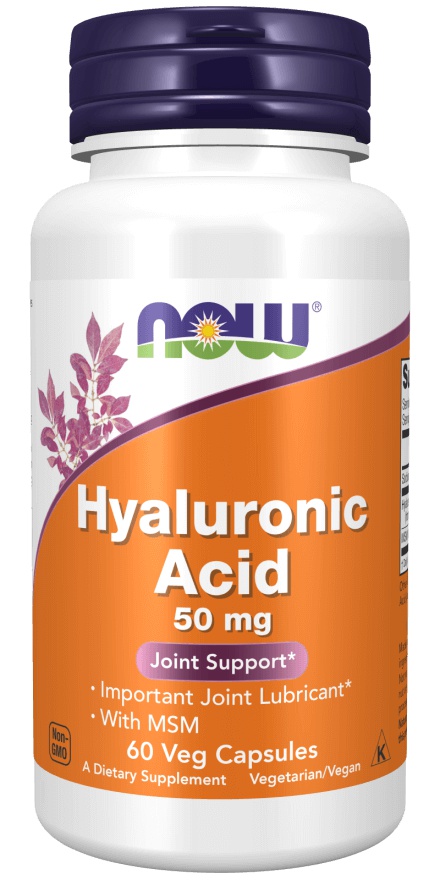 Now Foods Hyaluronic Acid 50 mg + MSM 60 kapslí