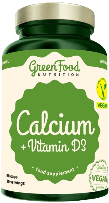 GreenFood Vápník + Vitamin D3 60 kapslí