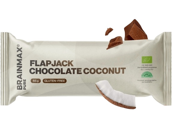 BrainMax Pure Flapjack BIO 65 g - čokoláda/ kokos