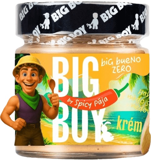 BIG BOY® Spicy Pája - Jemný lískový krém s březovým cukrem 220g