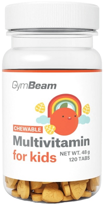 GymBeam Multivitamín, tablety na cucání pro děti, 120 tab.
