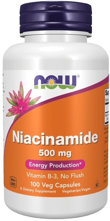 Now Foods Vitamin B3 Nikotinamid (niacinamide) 500 mg 100 vegetariánských kapslí