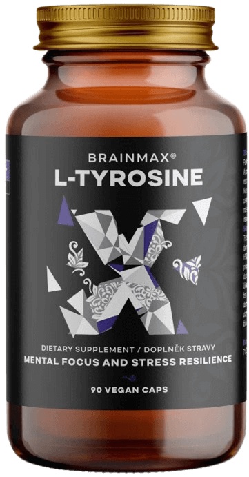 BrainMax L-Tyrosine L-tyrosin 750 mg 90 rostlinných kapslí