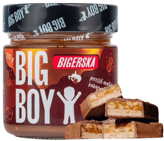 BIG BOY® Bigerska 220g Sladký arašídový krém s kakaem a slaným karamelem