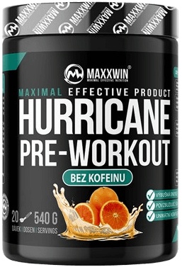 MAXXWIN Hurricane Pre-Workout NO Caffeine 540 g - višeň
