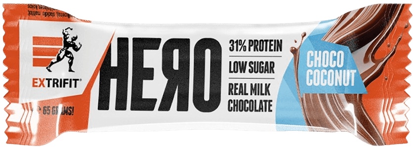 Extrifit Hero Protein Bar 31%, Proteinová tyčinka, 65 g Příchuť: Čokoláda/Kokos