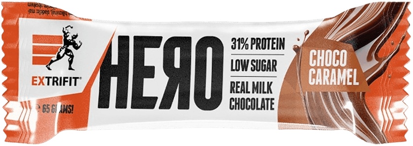 Extrifit Hero Protein Bar 31%, Proteinová tyčinka, 65 g Příchuť: Čokoláda/Karamel