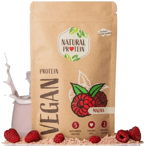 Natural Protein Veganský protein 350 g - malina