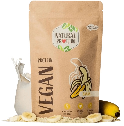 Natural Protein Veganský protein 350 g - banán