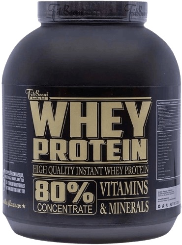 FitBoom Whey Protein 80 % 2250 g - bílá čokoláda/ borůvka