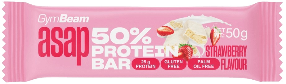 GymBeam ASAP 50% Protein Bar 50 g - jahoda