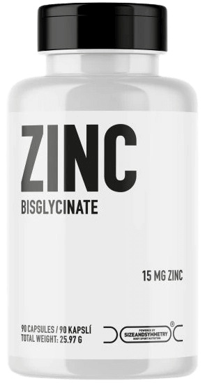 SizeAndSymmetry Zinek Bisglycinate, 90 kapslí