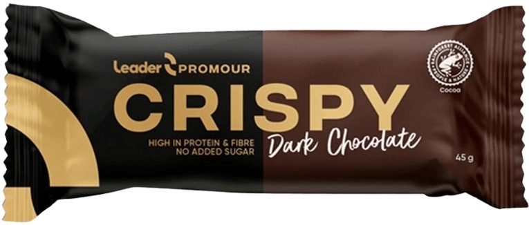 Leader Promour Crispy NEW 45 g - tmavá čokoláda