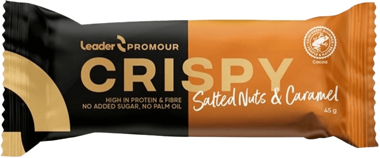 Leader Promour Crispy NEW 45 g - slaný arašíd/ karamel