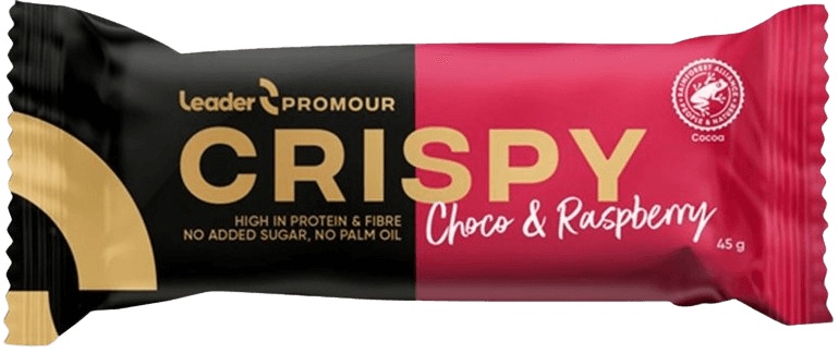 Leader Promour Crispy NEW 45 g - čokoláda/ malina