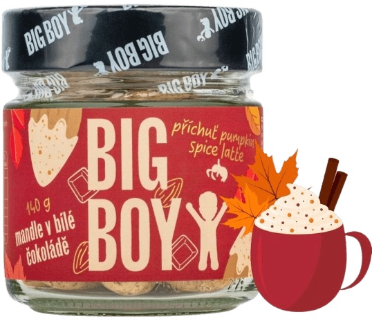 Big Boy Mandle v bílé čokoládě s příchutí pumpkin spice latte 140 g