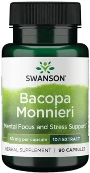 Swanson Bacopa Monnieri extract Bakopa drobnolistá extrakt 10:1 50 mg 90 kapslí
