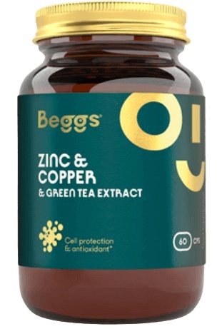BEGGS Zinc + Copper + Green tea extract 60 kapslí
