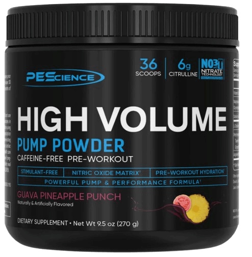 PEScience High Volume Stim-Free Pre-Workout - Guava pineapple punch