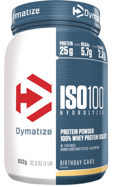 Dymatize Iso 100 Hydrolyzed Whey Protein Isolate 932 g - Birthday cake