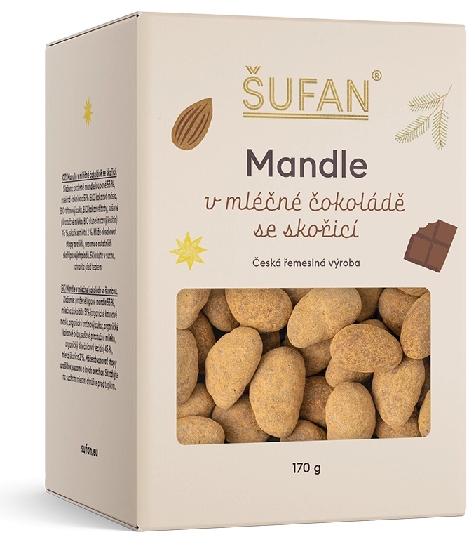 Mandle v mléčné čokoládě se skořicí 170 g