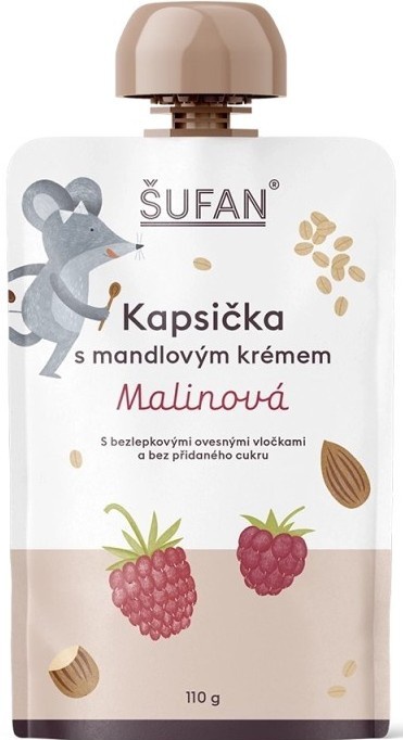 Šufan Kapsička s mandlovým krémem 110 g - Malinová