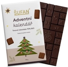 Šufan Adventní kalendář BIO tmavá čokoláda 70% 193 g