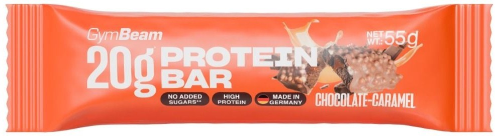 GymBeam 20 g protein bar 55 g - čokoláda a karamel