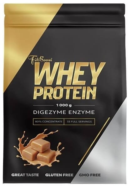 FitBoom Whey Protein 80 % 1000 g - slaný karamel