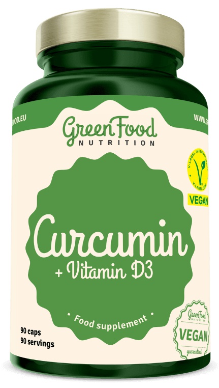 GreenFood Curcumin + Vitamín D3 90 kapslí