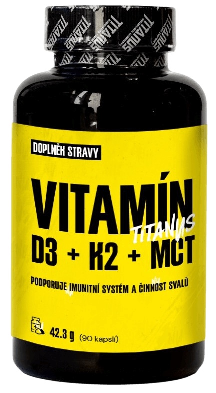 Titánus Vitamín D3 + K2 + MCT 90 kapslí