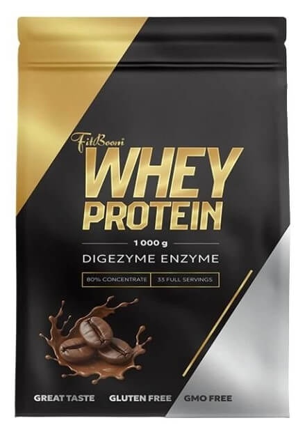 FitBoom Whey Protein 80 % 1000 g - káva
