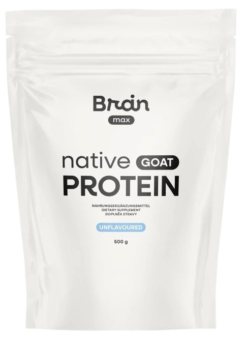 BrainMax Nativní Kozí Protein 500 g - bez příchutě