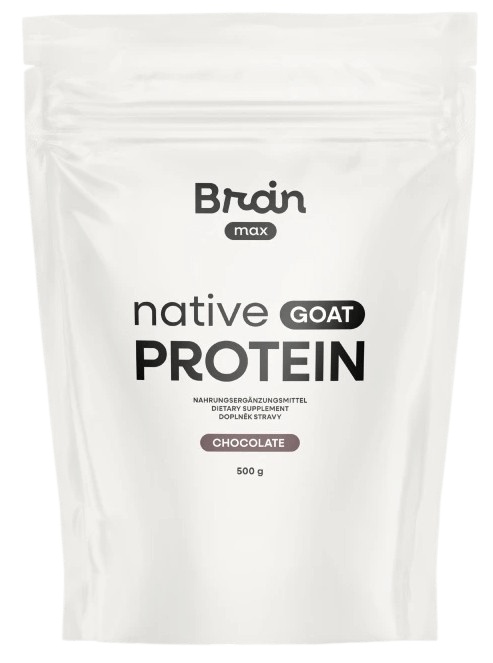 BrainMax Nativní Kozí Protein 500 g - čokoláda