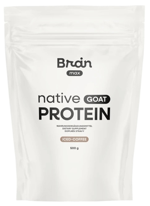 BrainMax Nativní Kozí Protein 500 g - ledová káva