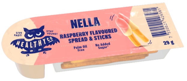 HealthyCo Nella Sticks 29 g - bílá čokoláda a maliny