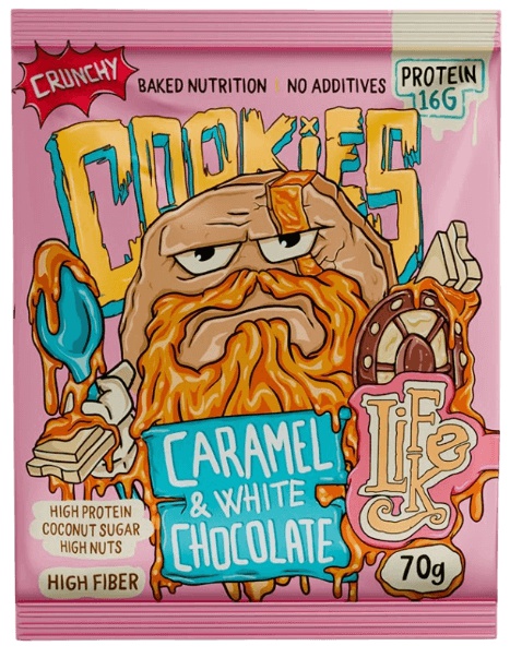 Lifelike Cookies 70 g - karamel a bílá čokoláda