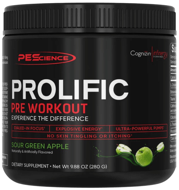PEScience Prolific Pre Workout 280g - Sour Green Apple
