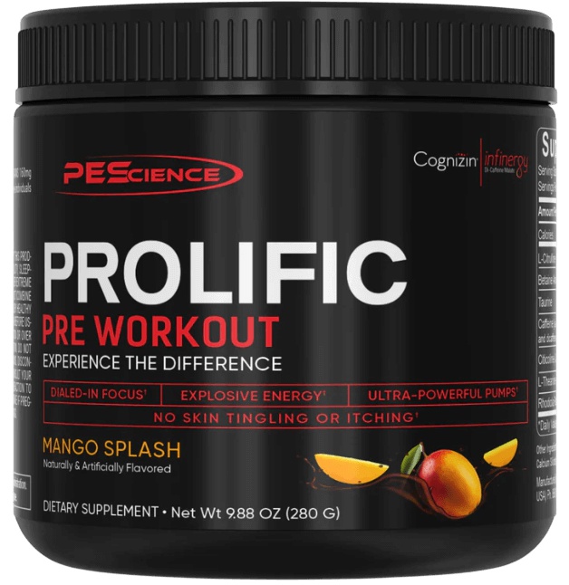 PEScience Prolific Pre Workout 280g - Mango Splash