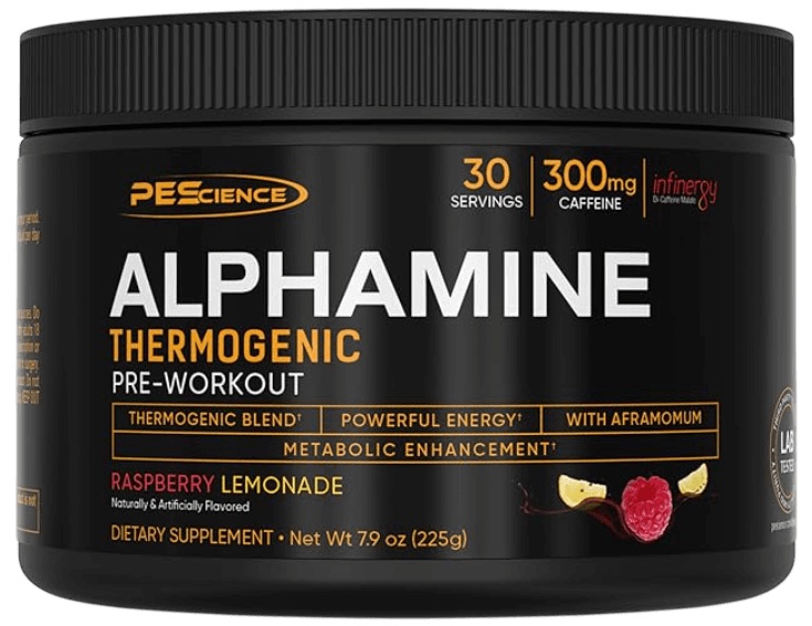 PEScience Alphamine Thermogenic Pre Workout 225 g - Raspberry Lemonade