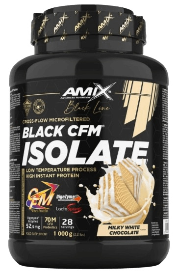 Amix BLACK Line Black CFM Isolate 1000 g - mléčná bílá čokoláda