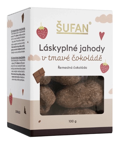 Šufan Láskyplné Ovoce V Čokoládě 100 g - jahody v tmavé čokoládě
