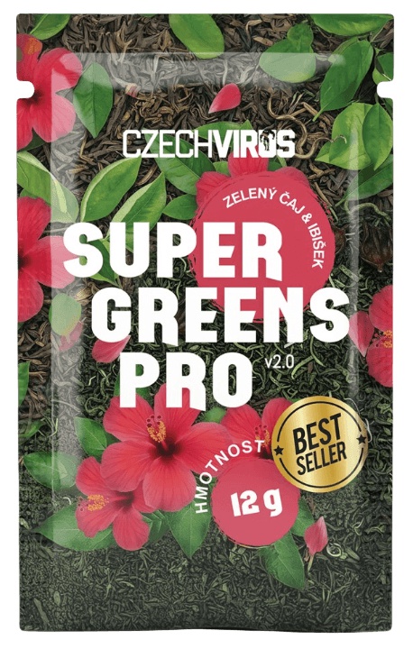 Czech Virus Super Greens PRO V2.0 12 g - zelený čaj a ibišek