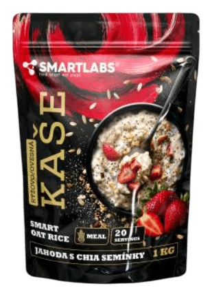 Smartlabs Rýžovo-ovesná Kaše 1000 g - jahoda s chia semínky