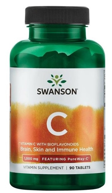 Swanson Vitamin C 1000 mg with Rose Hips 90 kapslí VÝPRODEJ 6.2026