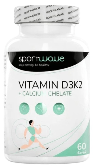 Sportwave Vitamin D3K2 + Calcium Chelate 60 kapslí
